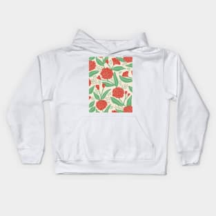 Rose garden in red and green Kids Hoodie